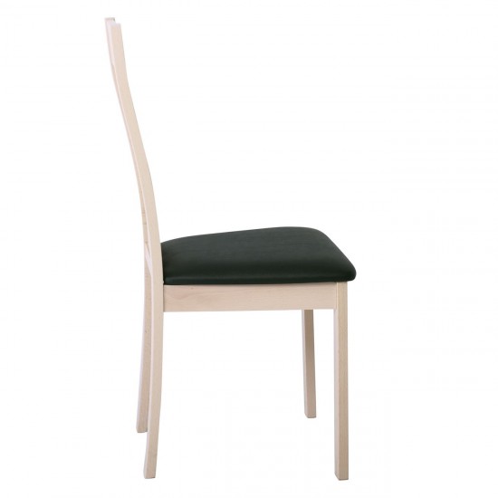REGO Καρέκλα Οξυά White Wash / PVC Mαύρο