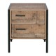 PALLET-W Κομοδίνο με 2 Συρτάρια Μέταλλο Βαφή Μαύρο / Antique Oak