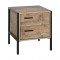 PALLET-W Κομοδίνο με 2 Συρτάρια Μέταλλο Βαφή Μαύρο / Antique Oak