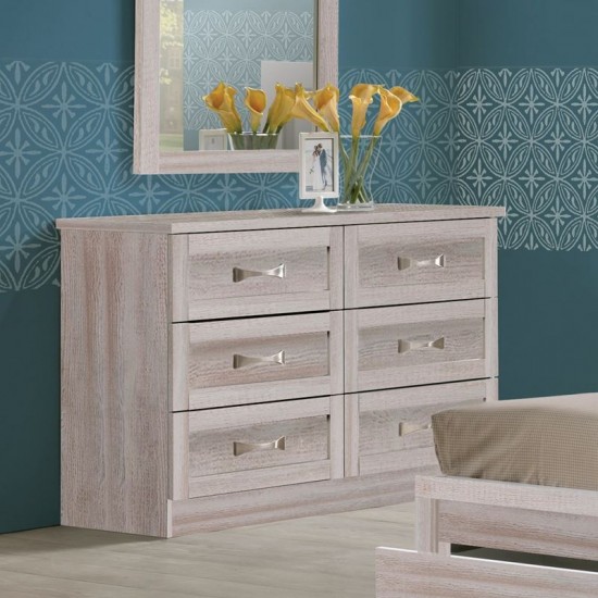 LIFE Συρταριέρα με 6 Συρτάρια / White Wash